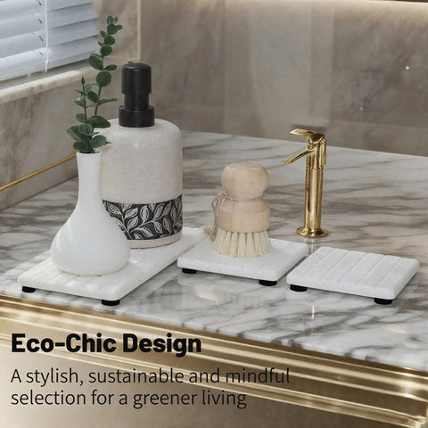 Lyxel 3-piece stone drying set fits multiple sinks and counters