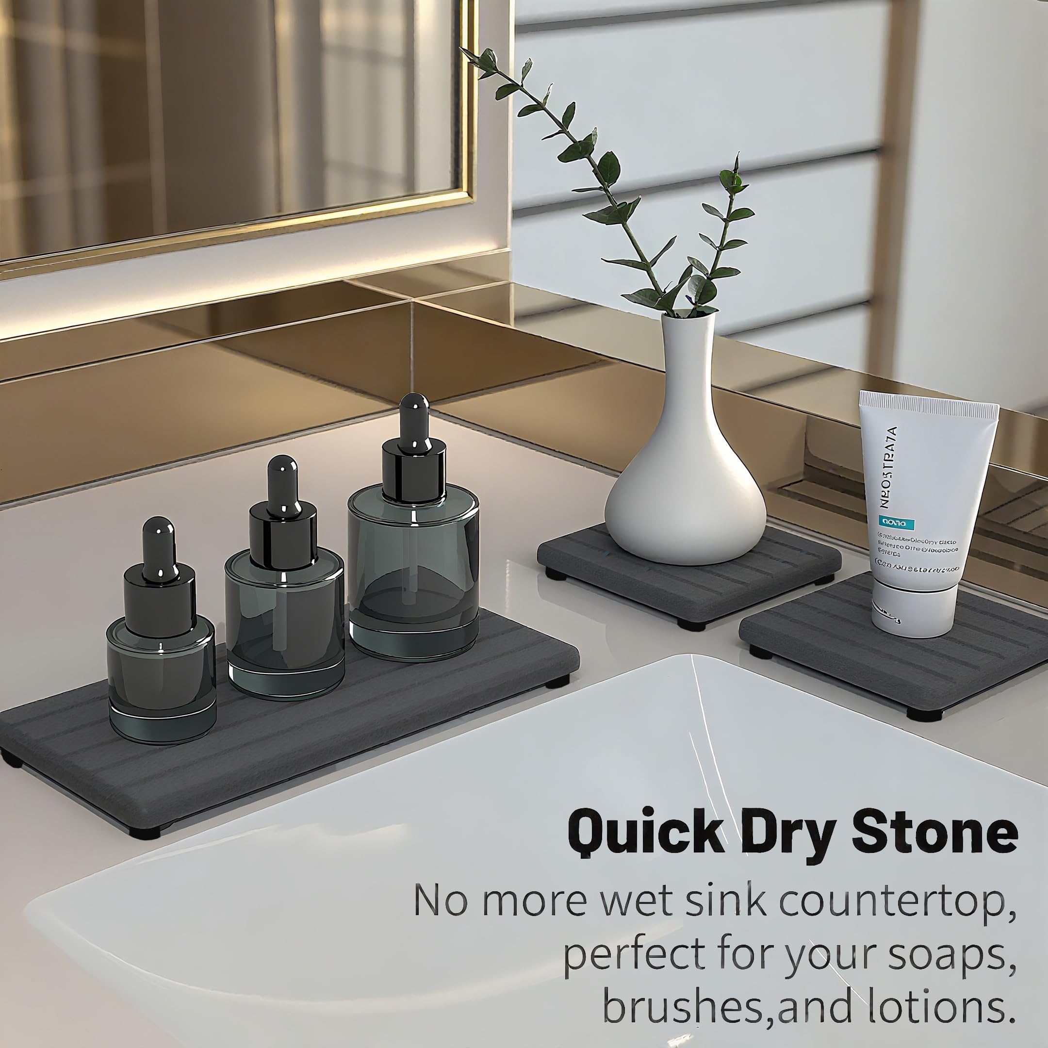 Lyxel silicone feet keep the tray stable on damp counters.