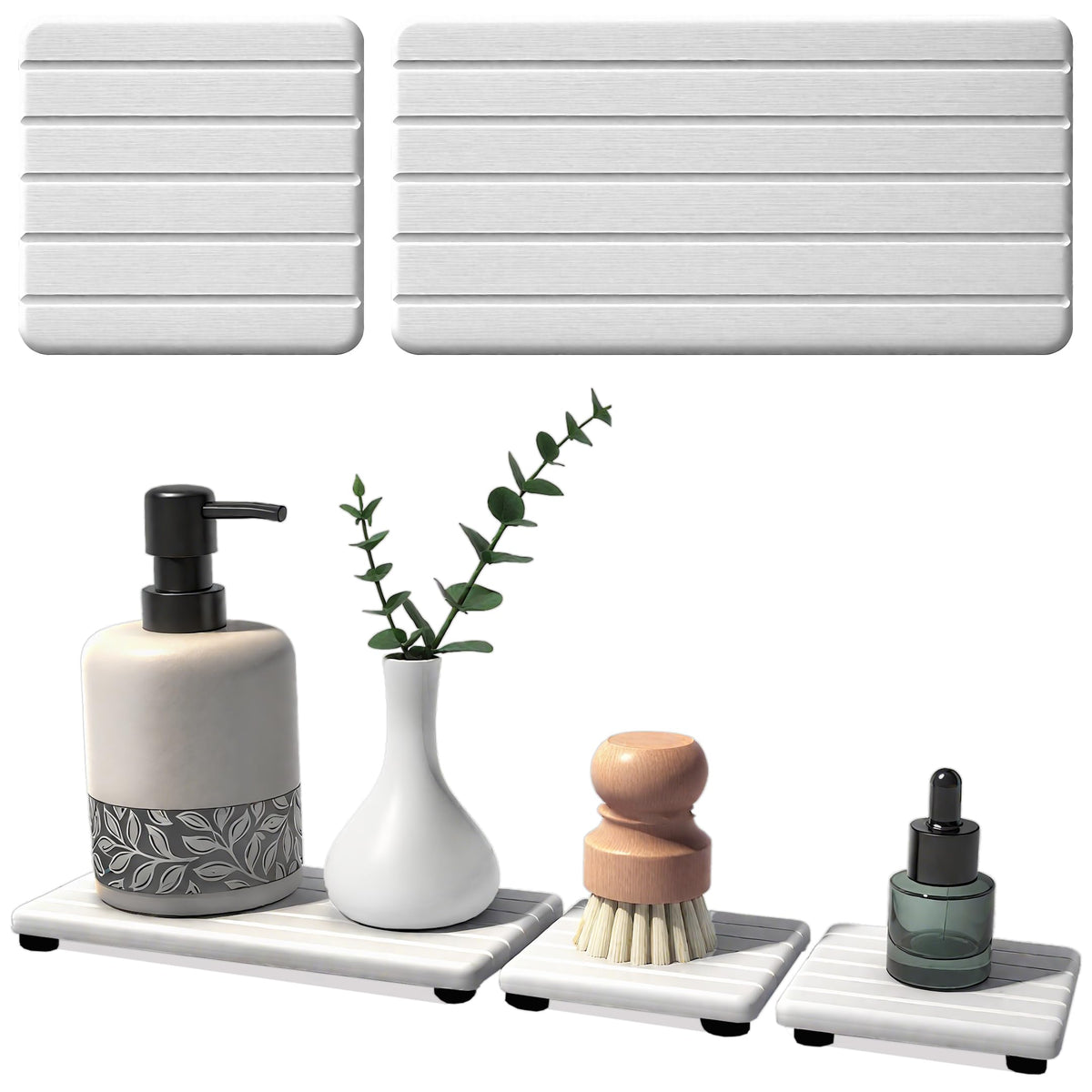 Lyxel stone drying tray soap dish keeps sink dry and tidy after use