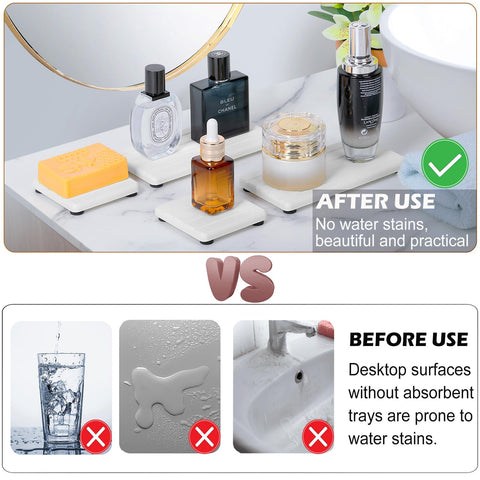 Lyxel stone drying tray toothbrush holder helps counter stay organized