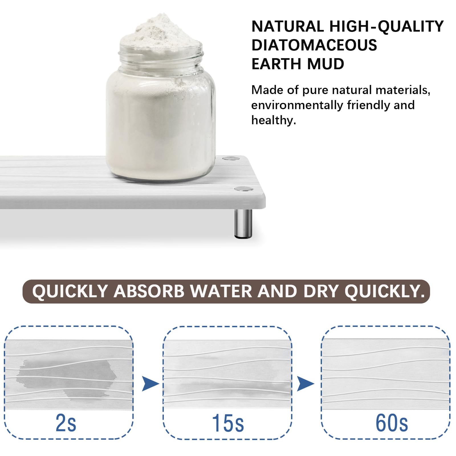 Lyxel stone drying tray absorbs moisture for a tidy kitchen.