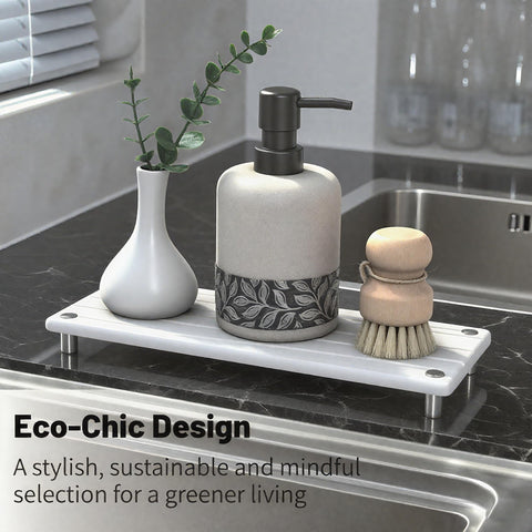 Lyxel stone soap tray adds style while keeping soap dry.