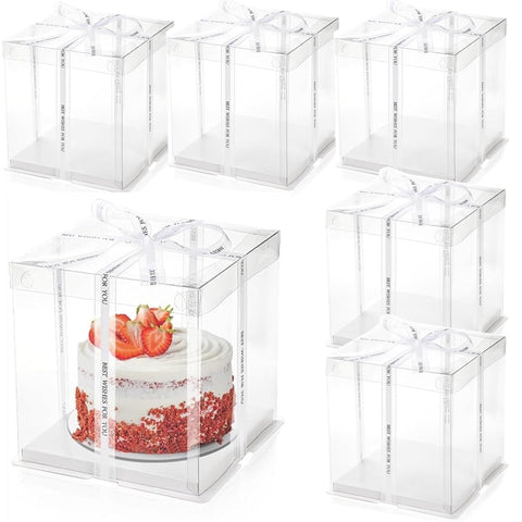 LyyGuanYoo clear cake box six-pack for pristine presentation at events.