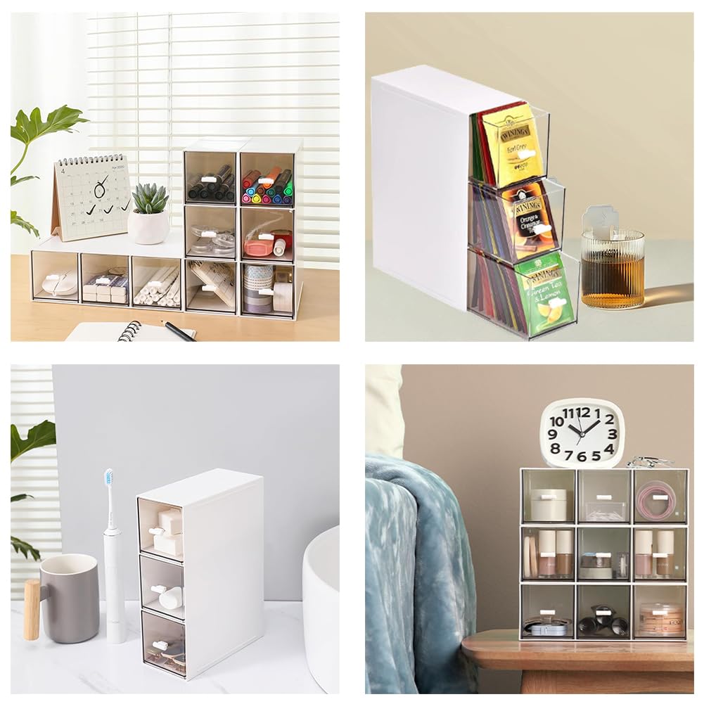 LZDGCC fridge and counter organizer with clear drawers