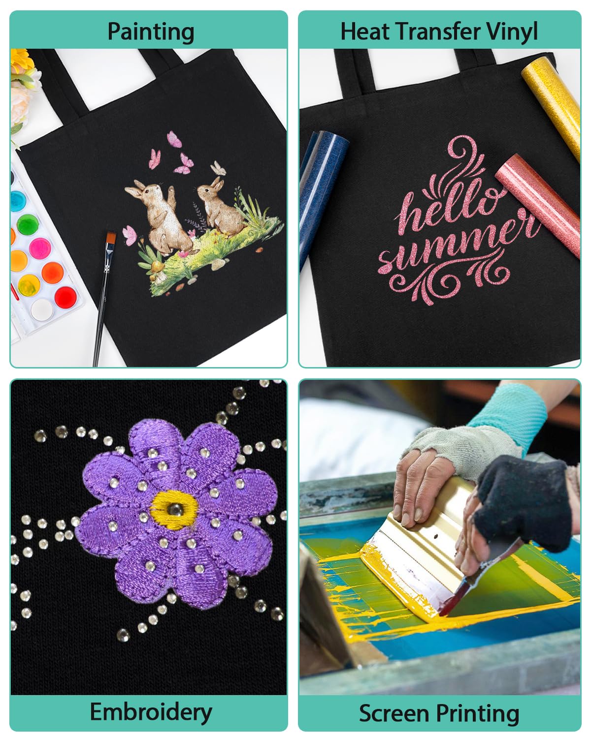 Lzerking 24-pack tote DIY ready, perfect for vinyl, painting, or embroidery designs.