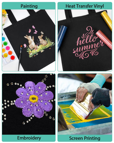 Lzerking 24-pack tote DIY ready, perfect for vinyl, painting, or embroidery designs.