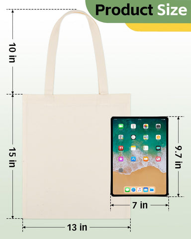 Lzerking 13x15 inch tote bag offers roomy capacity for books and groceries.