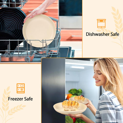 Lzerking wheat-straw dinnerware, 100% BPA-free and biodegradable.