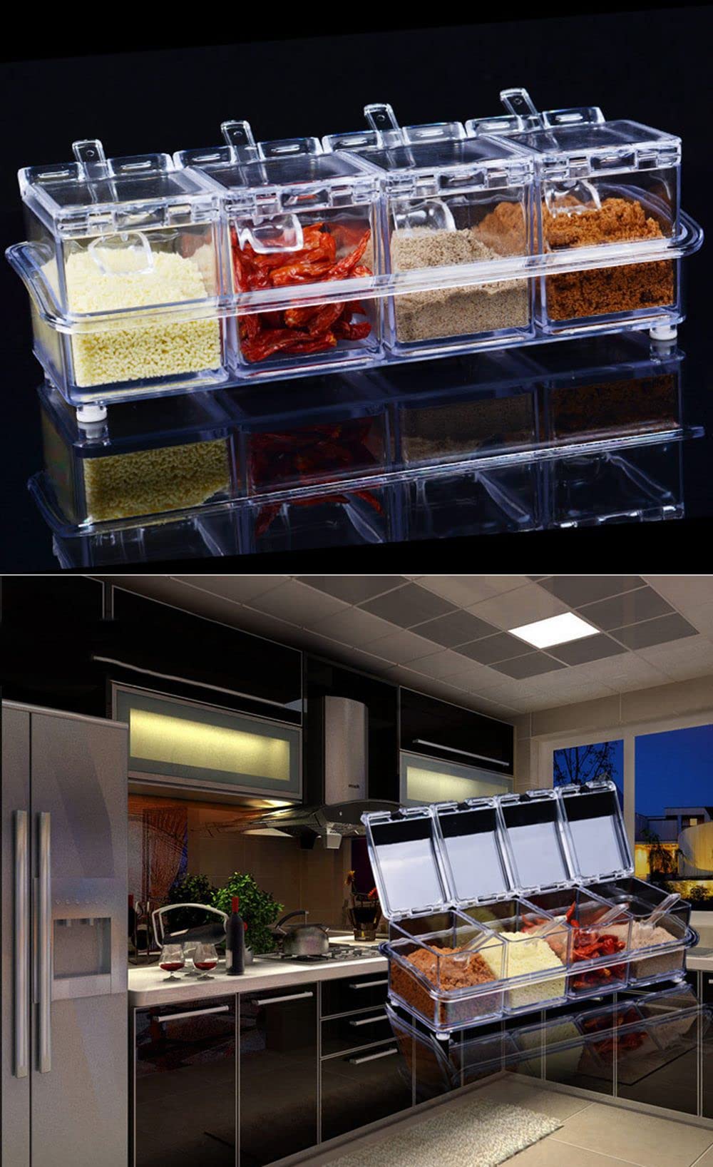 LZYLL kitchen set helps maintain a tidy, accessible spice area.