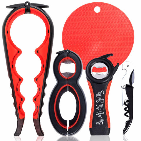 Lzzabo jar opener 5-pack with non-slip grip for easy lids