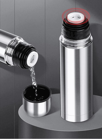 Lzznom compact travel mug suitable for tea or coffee while traveling.