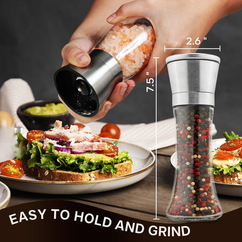 Adjustable coarseness knob on the M JINGMEI grinder enables precise seasoning.