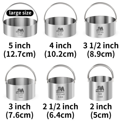 M JINGMEI biscuit cutter 2-1-2inch with engraved sizes for quick selection.