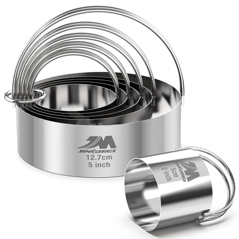 M JINGMEI biscuit cutter 2inch with handle for precise round cookies.