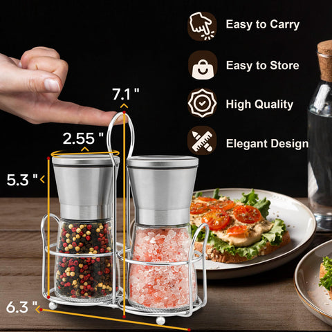 M JINGMEI ergonomic grip offers comfortable grinding during meals.