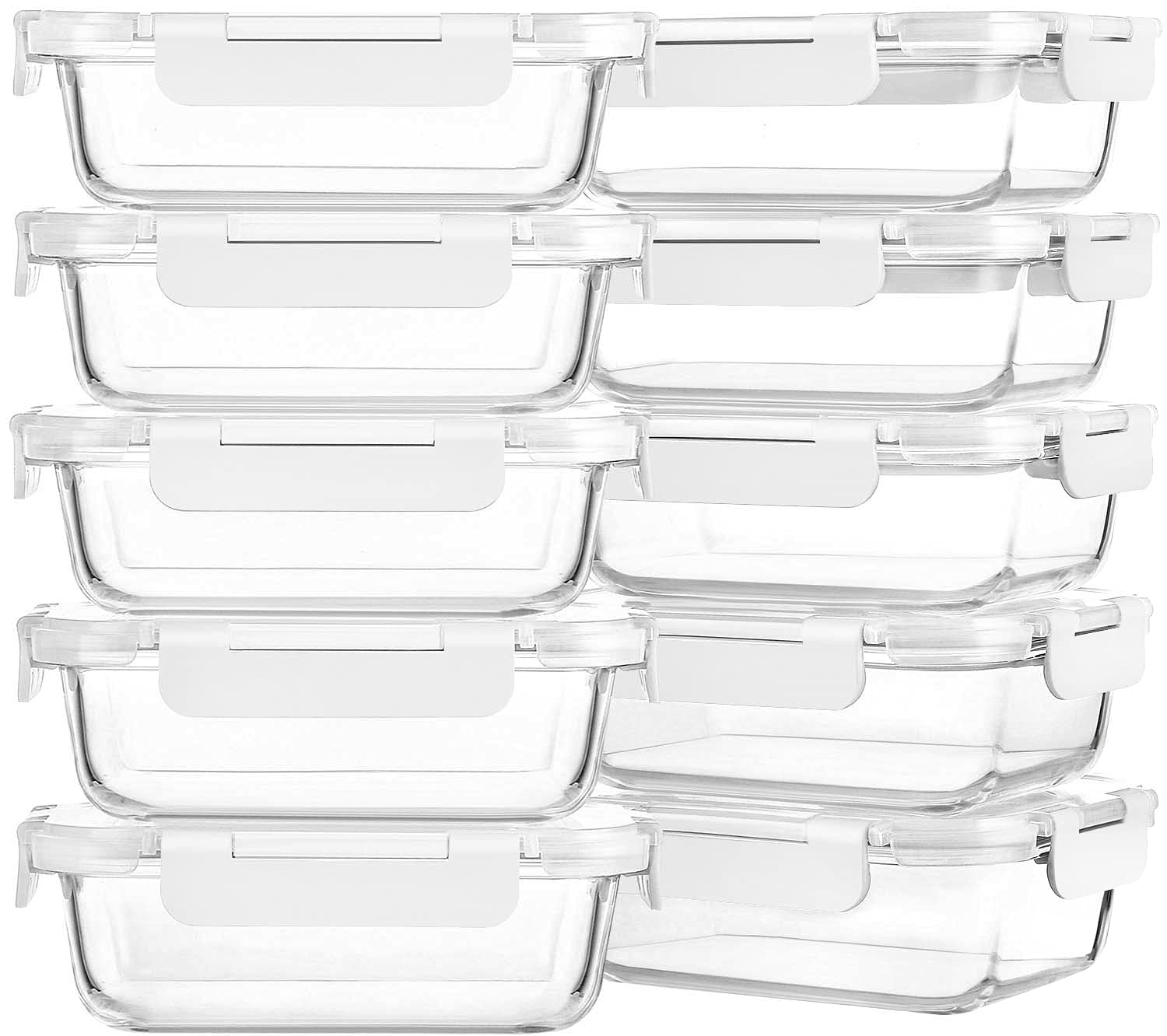 M MCIRCO 22oz glass meal prep containers set on counter for easy prep.