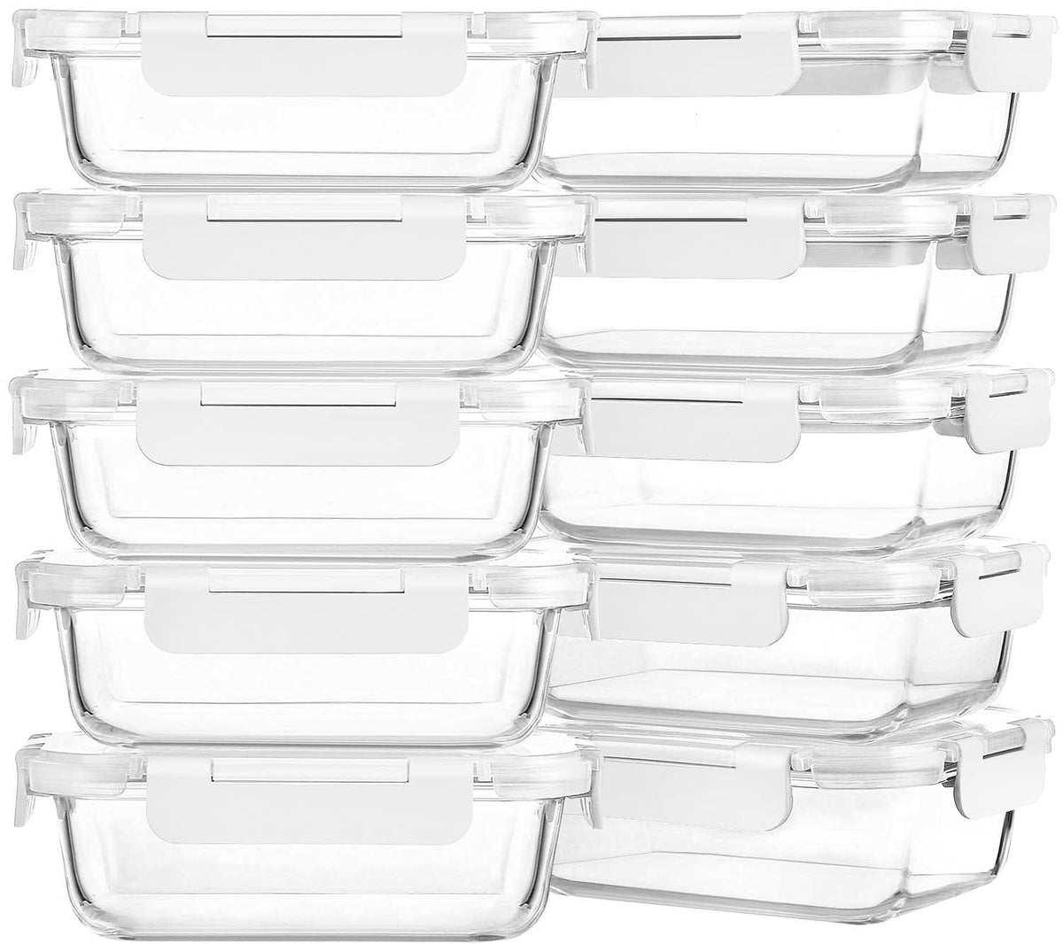 M MCIRCO 22oz glass meal prep containers set on counter for easy prep.