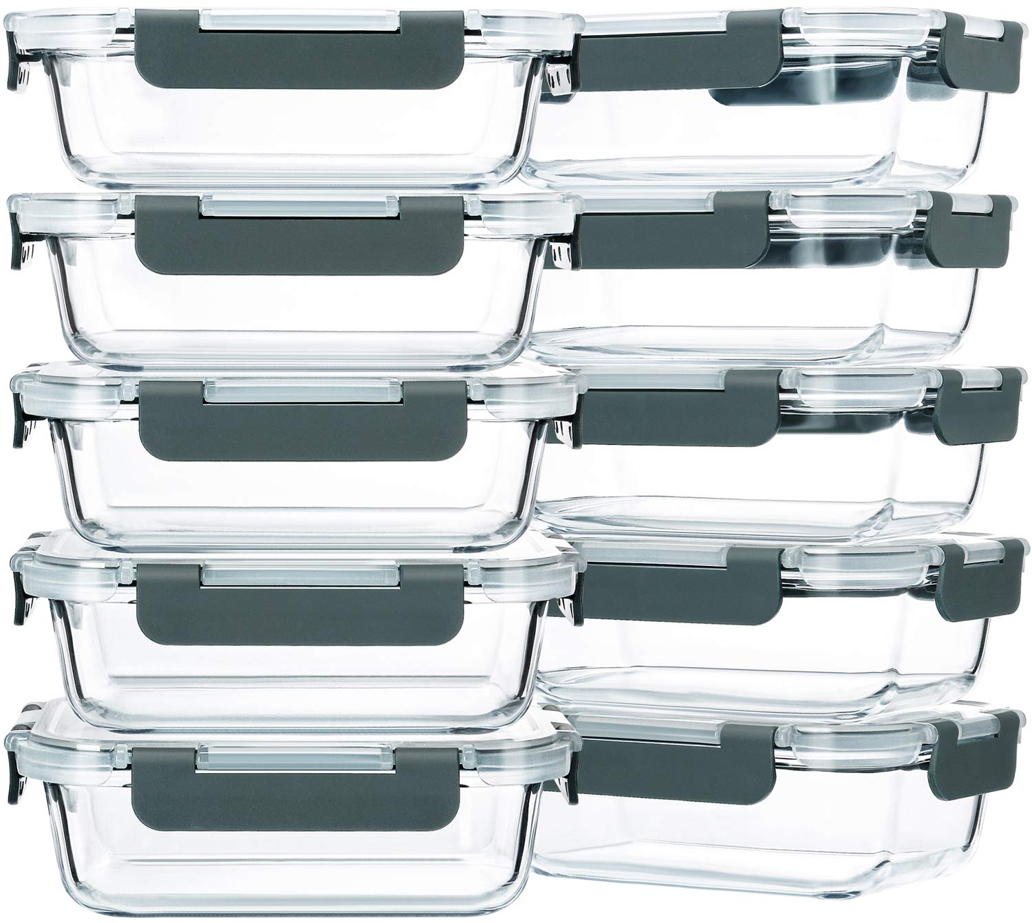 M MCIRCO 22oz glass meal prep container front view; durable borosilicate glass for meals.