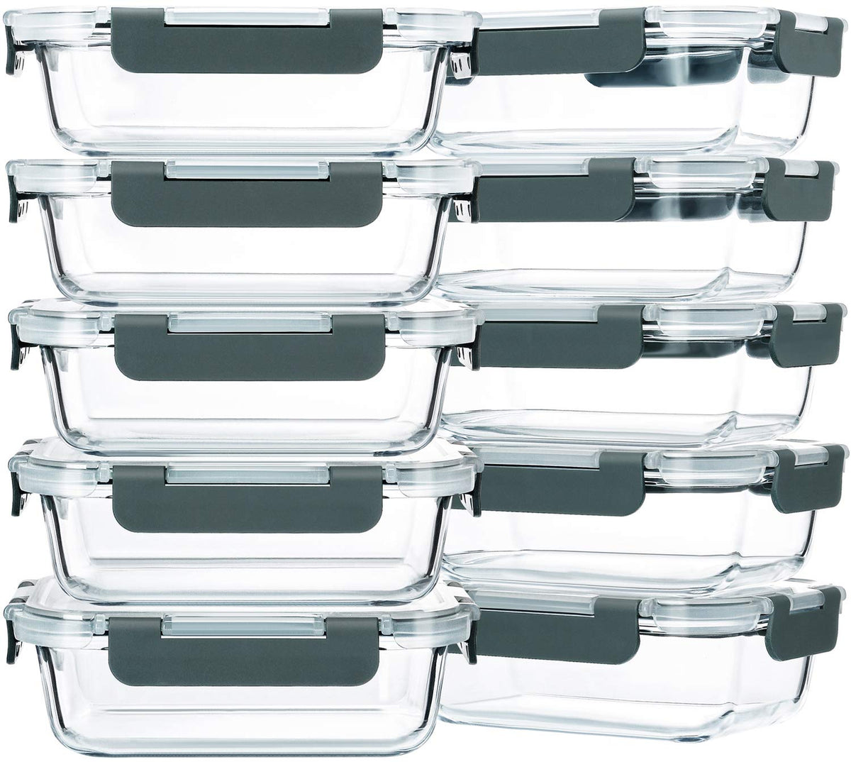 M MCIRCO 22oz glass meal prep container front view; durable borosilicate glass for meals.