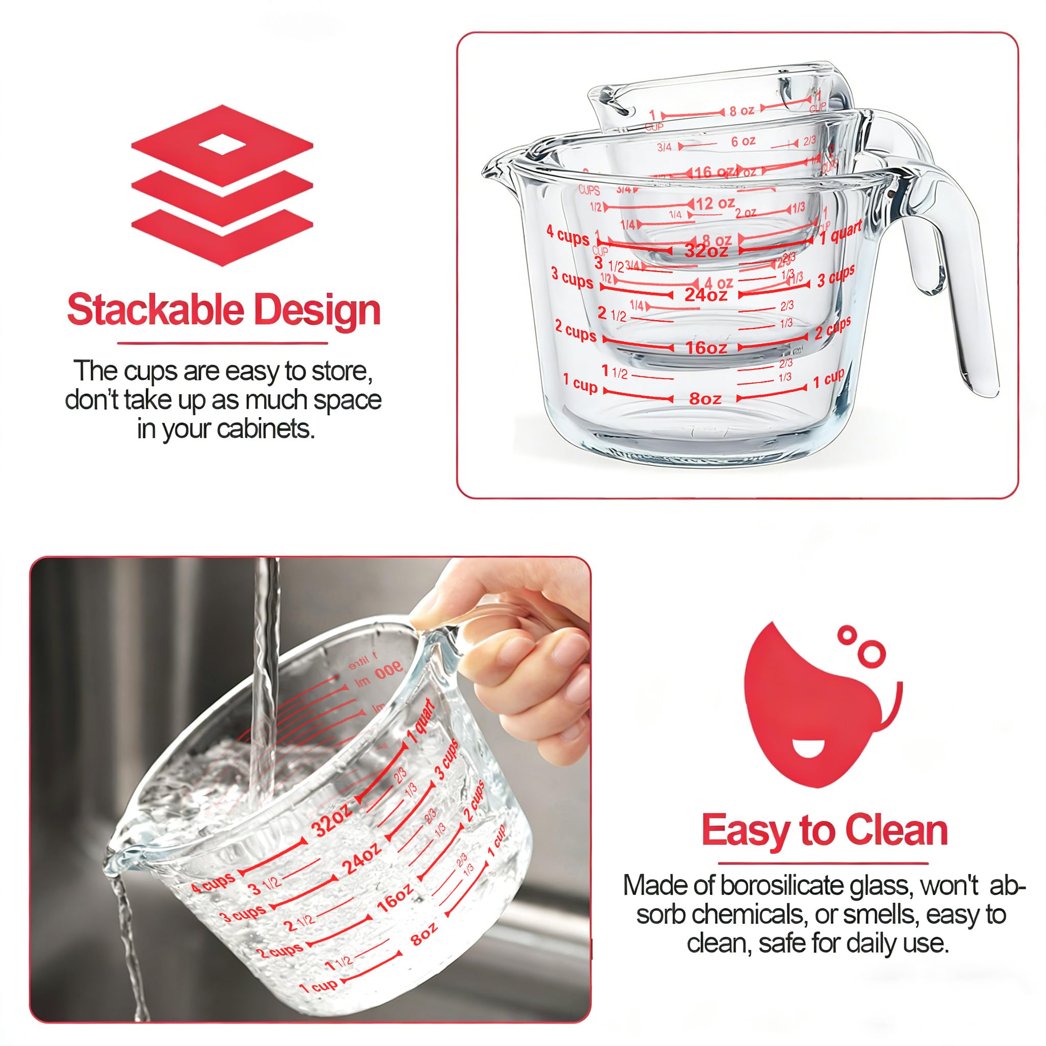 M MCIRCO 4-cup measuring cup with pour spout for smooth liquids