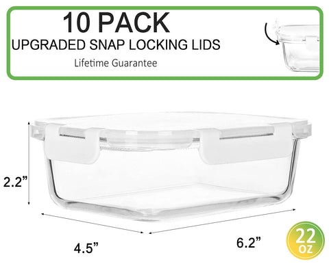 M MCIRCO borosilicate glass container highlighting durability for fridge-to-table use.