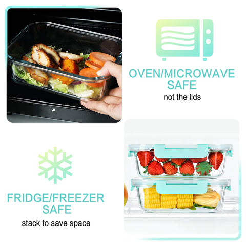 M MCIRCO stackable glass containers saving fridge space and organizing meals.