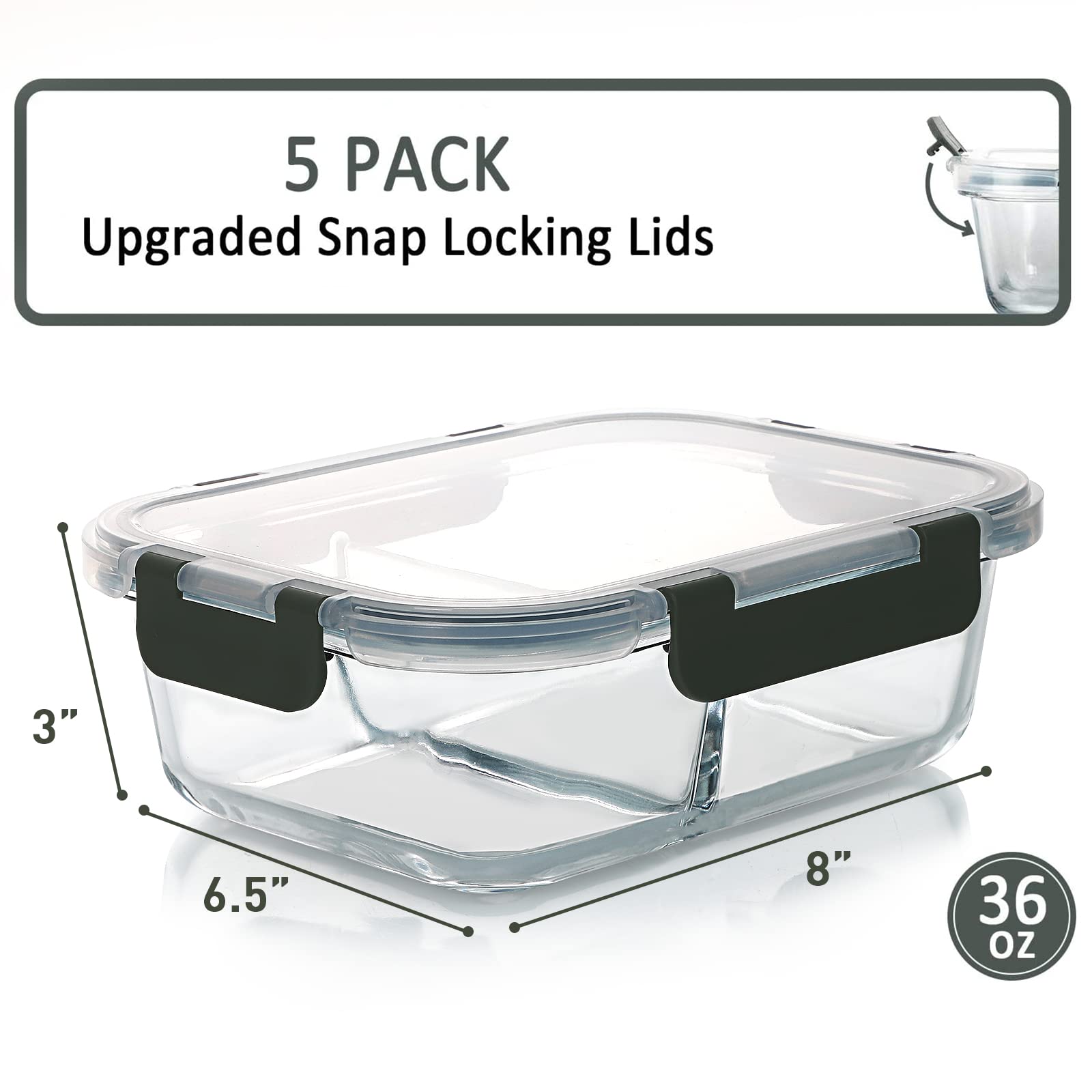 M MCIRCO snap-lock lids provide leak-proof storage.