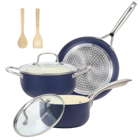M MELENTA 7-piece set overview for versatile everyday cooking.