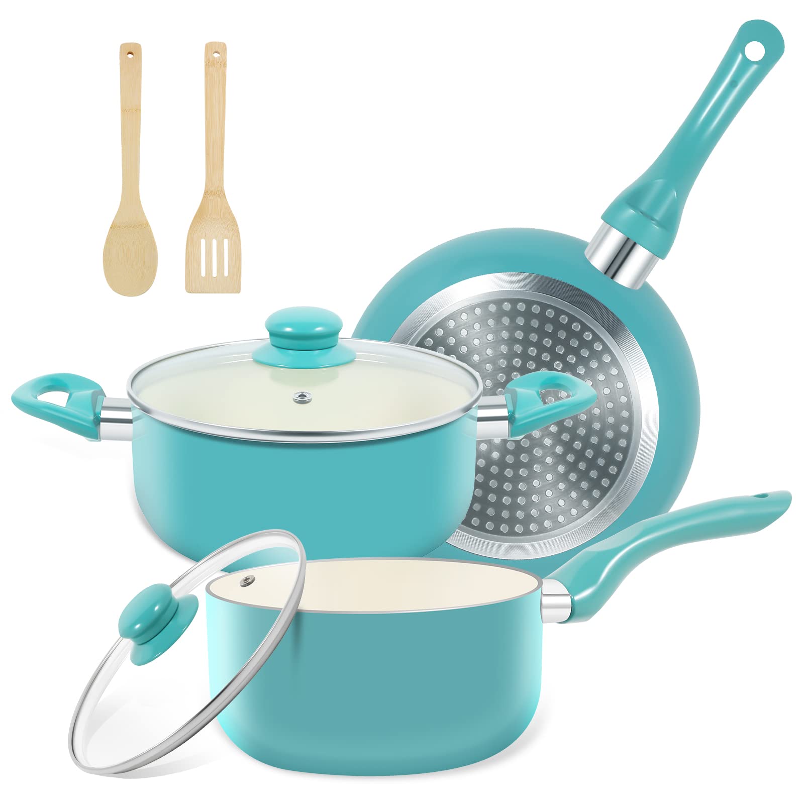 M MELENTA 8in nonstick frying pan for easy searing and quick cleanup.