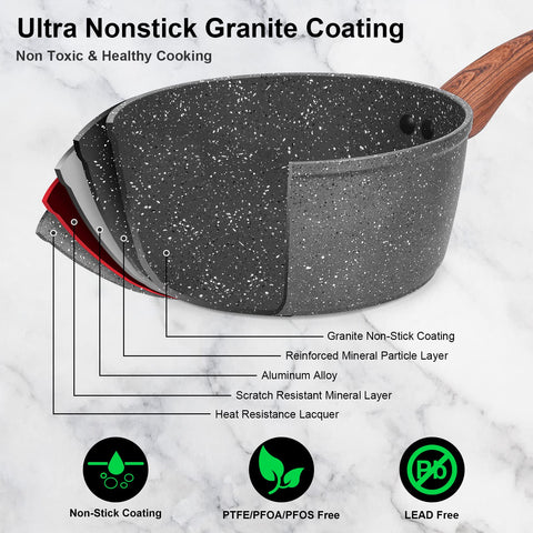 M MELENTA 9.5-inch frying pan offering even heating for quick everyday meals.
