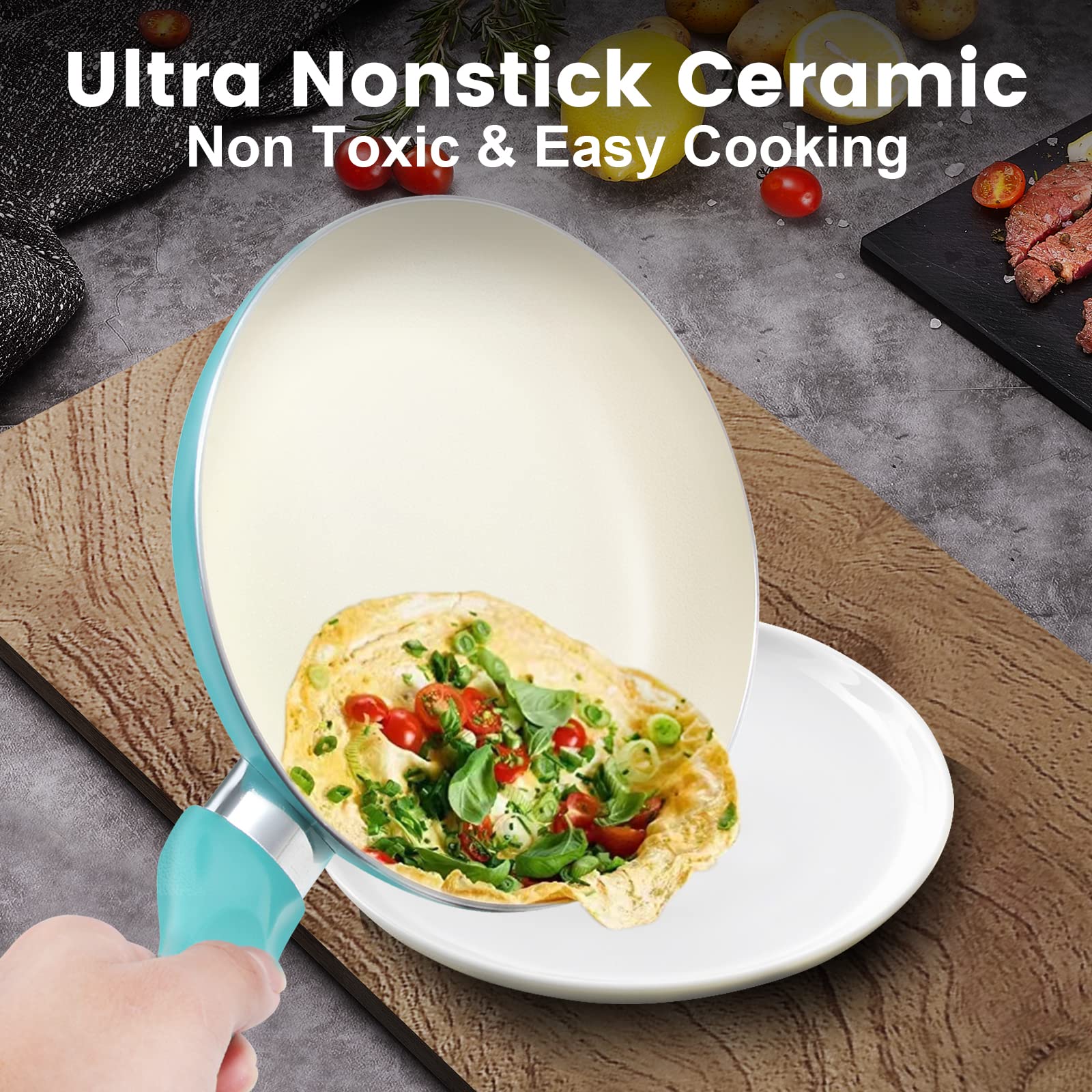M MELENTA natural bamboo utensils help prevent scratches while cooking.