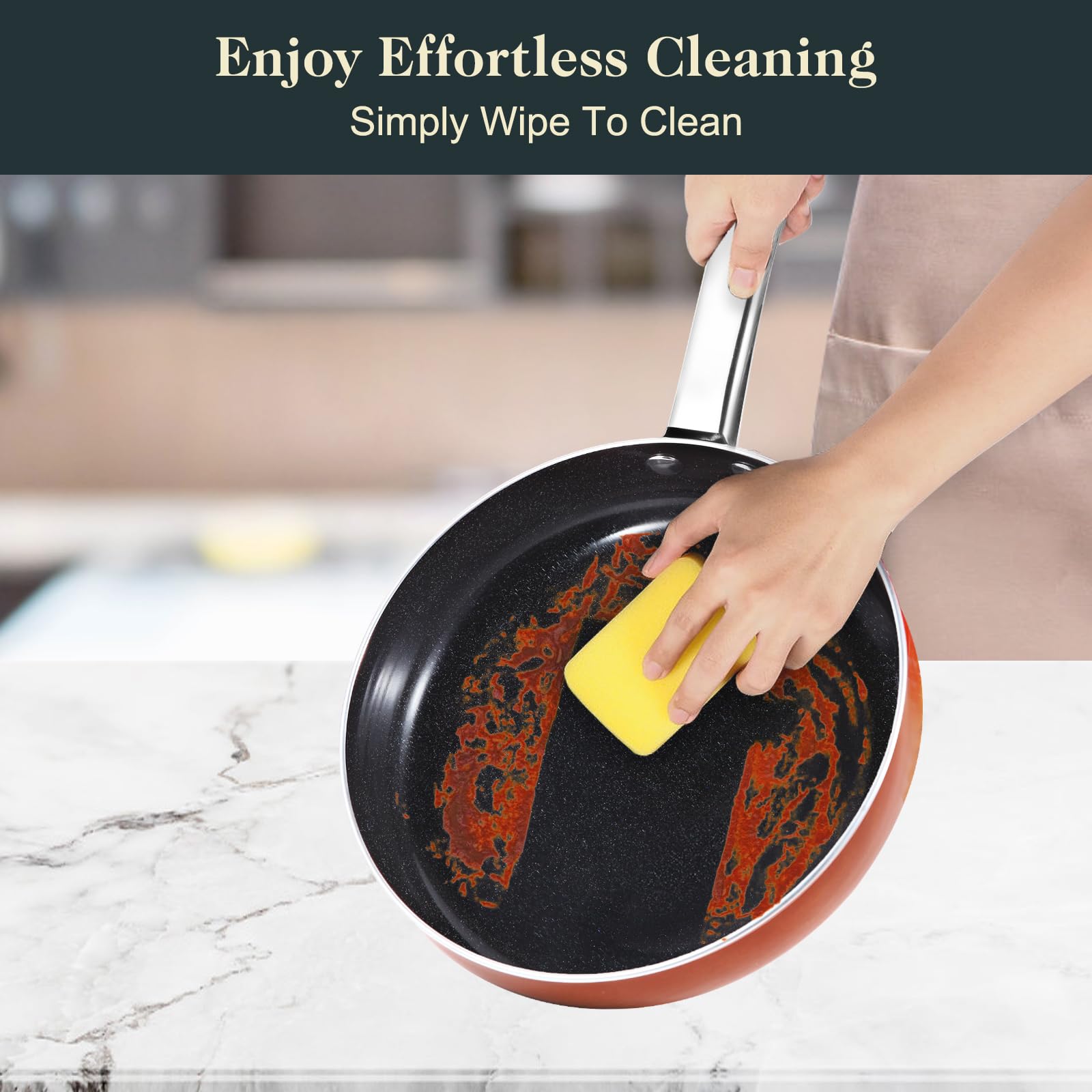 M MELENTA copper-tone interior adds style and easy cleanup