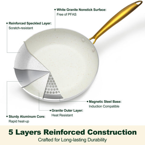 M MELENTA glass lids with steam vent for viewing and moisture retention.