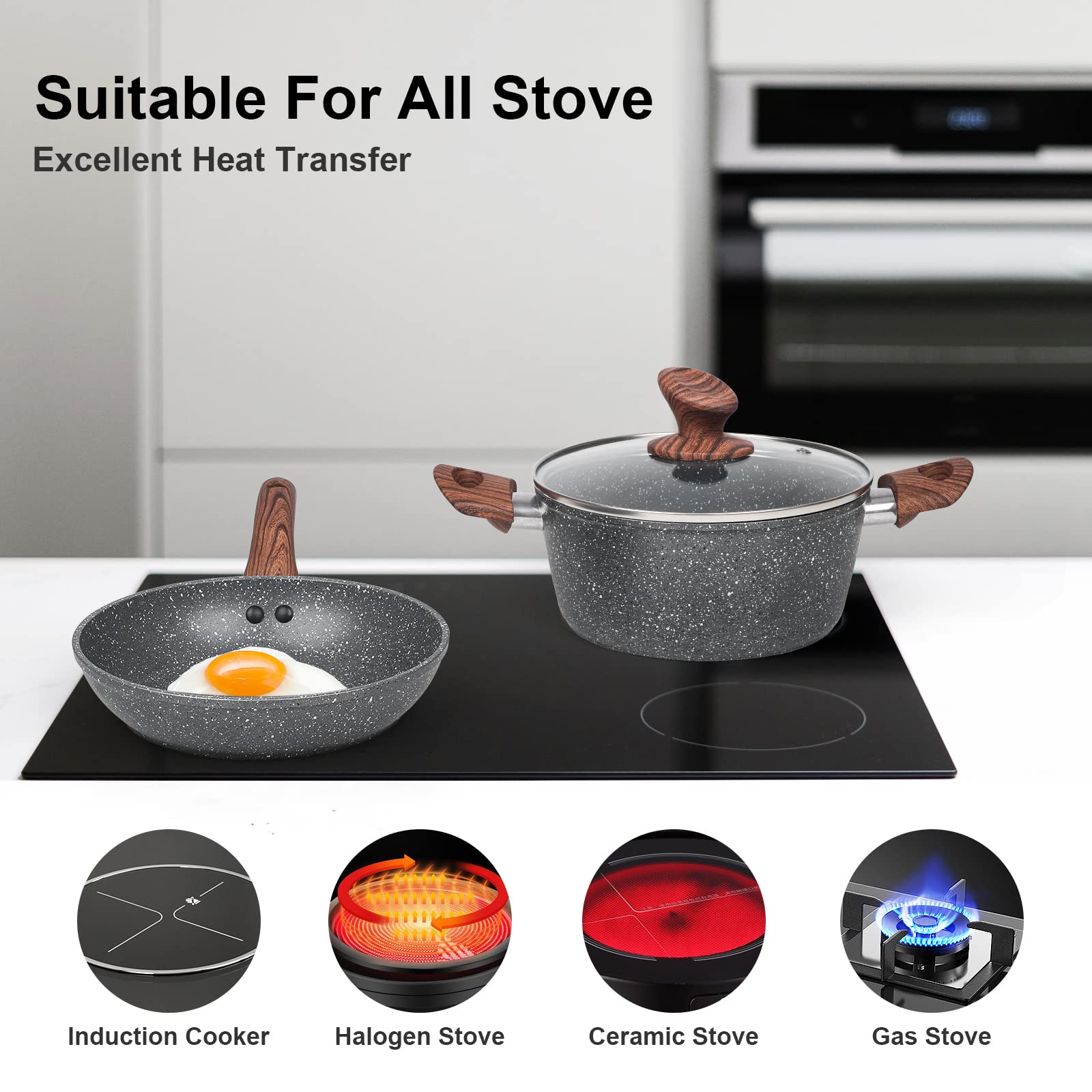 M MELENTA 2 qt saucepan with lid for sauces and simmering.