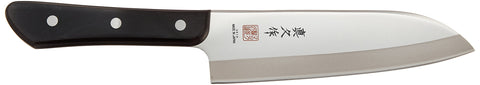 Mac Knife Superior Santoku Pakka wood handle provides comfortable, balanced control.