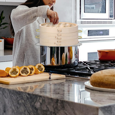 MacaRio upgraded steamer with side handles for easy handling.