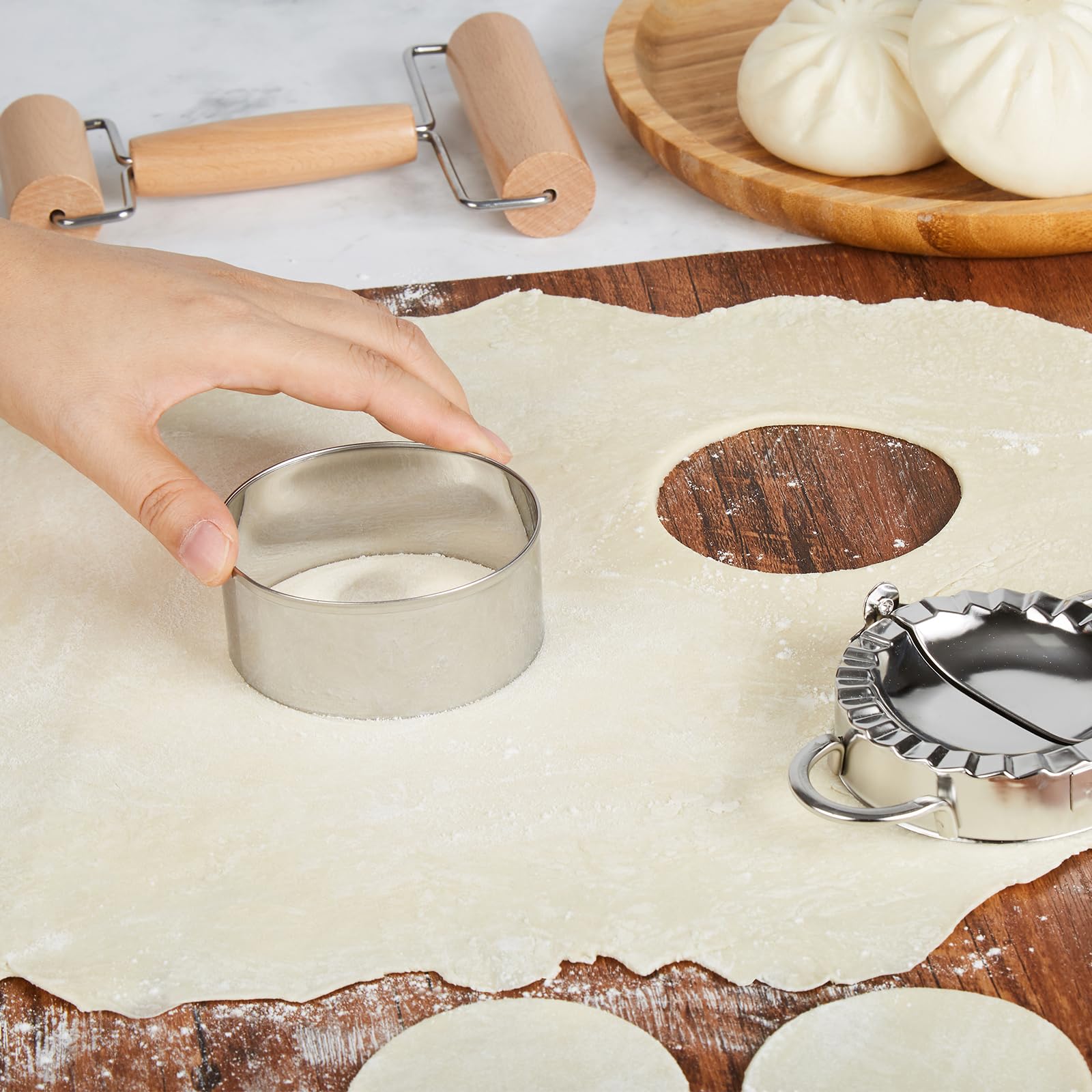 Macario stainless steel dumpling cutter shapes wrappers