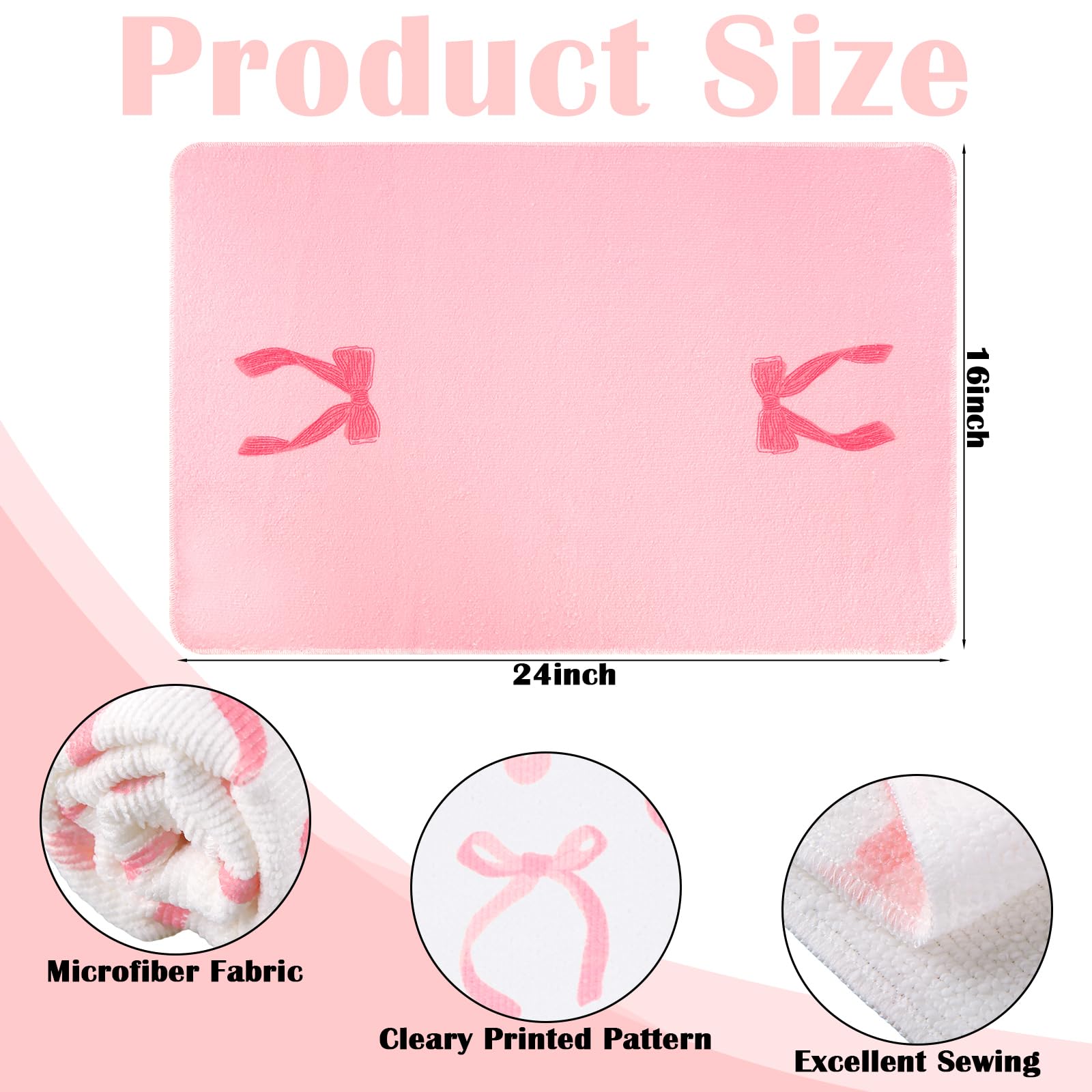 Macarrie coquette kitchen towels pink and white, ideal for drying dishes.