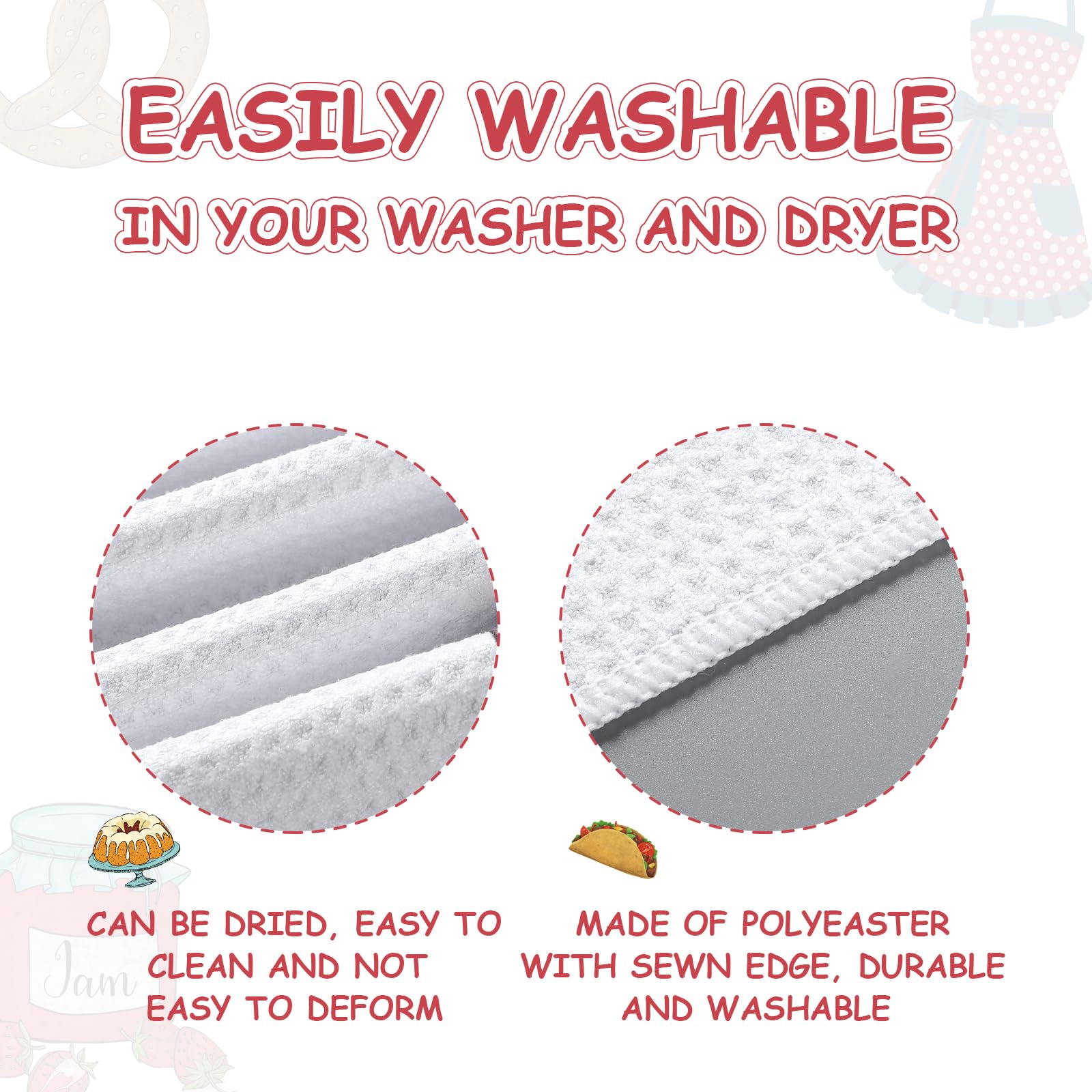Macarrie absorbent polyester towels stay bright after washing and daily use.