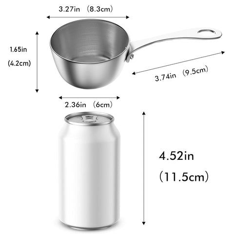 MACEVIA mini sauce pan handle grip close-up highlighting ergonomic design