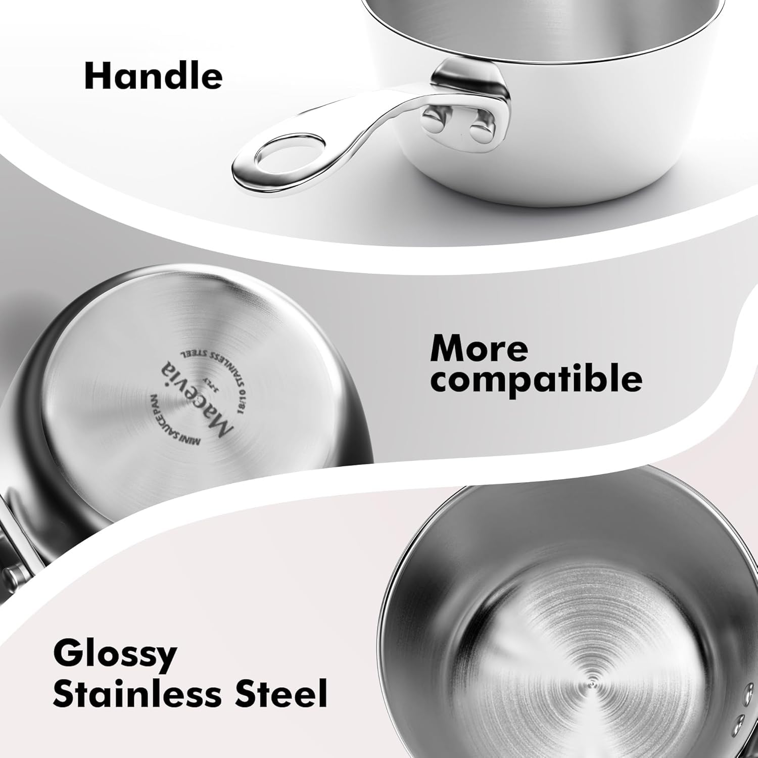 MACEVIA mini sauce pan warming sauces on the stove for toppings