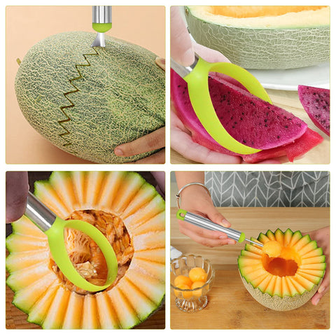 Machomby fruit carving knife shapes fruits into decorative patterns.