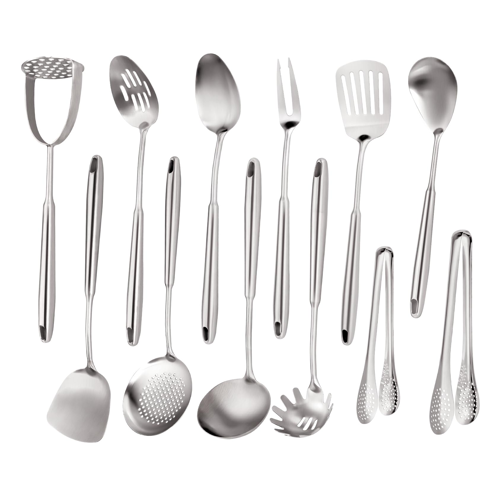 MACIFECI 12-piece 18/10 stainless steel utensils set for durable daily cooking