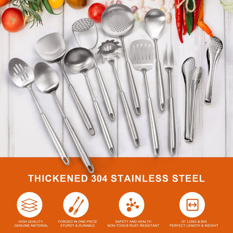 MACIFECI dishwasher-safe stainless steel utensils for quick cleanup