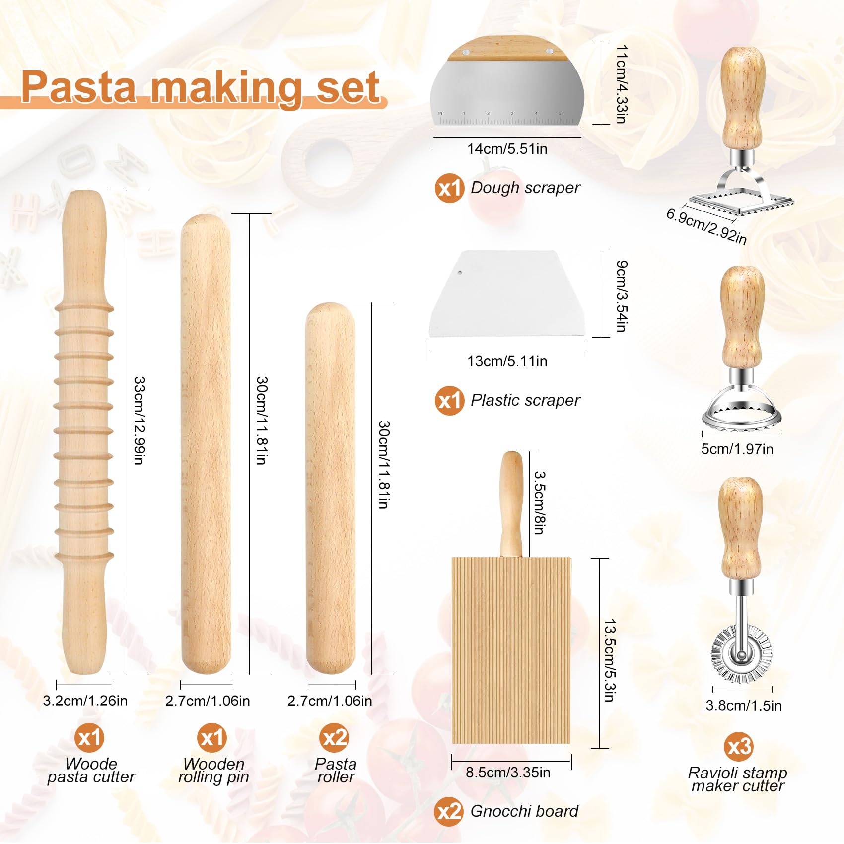 MACIFECI wooden pasta roller enables even sheets for handmade pasta