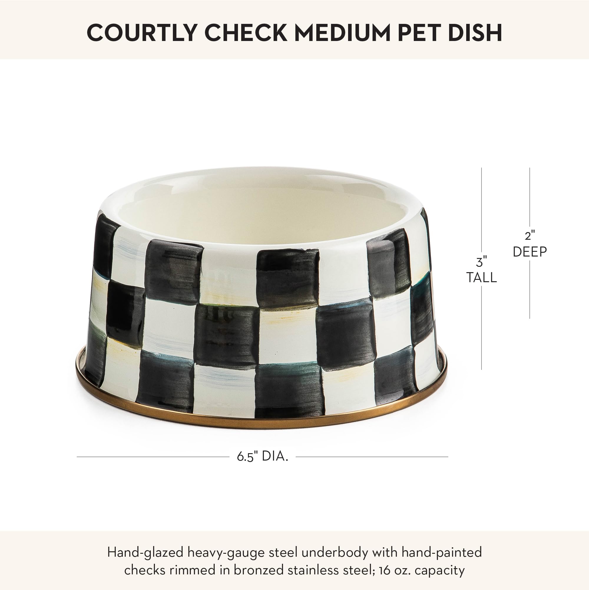 MacKenzie-Childs Courtly Check bowl in medium size fits many households.