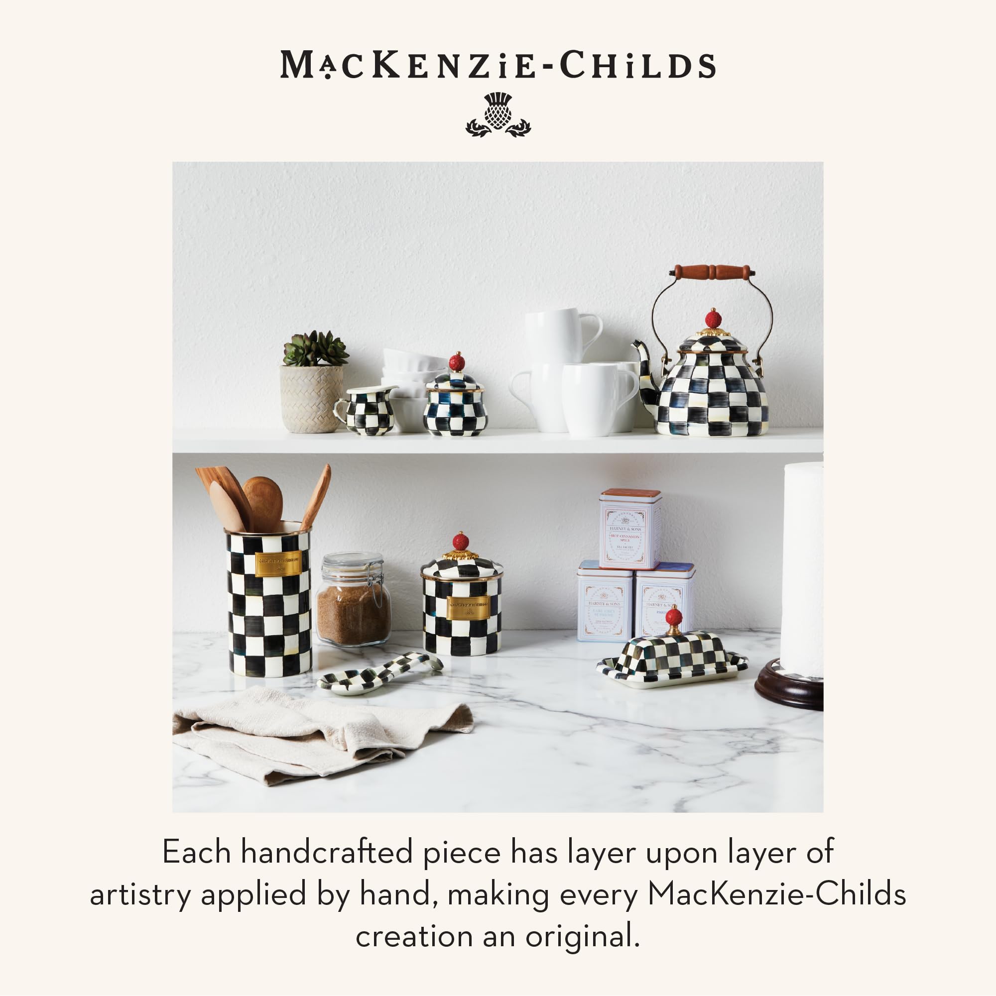 MACKENZIE-CHILDS Courtly Check adds whimsy to countertops