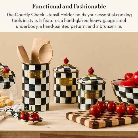 MACKENZIE-CHILDS Courtly Check close-up highlights iconic design for stylish decor