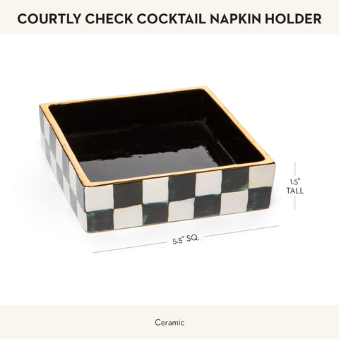 Close-up of the Courtly Check pattern showing the glossy ceramic finish.