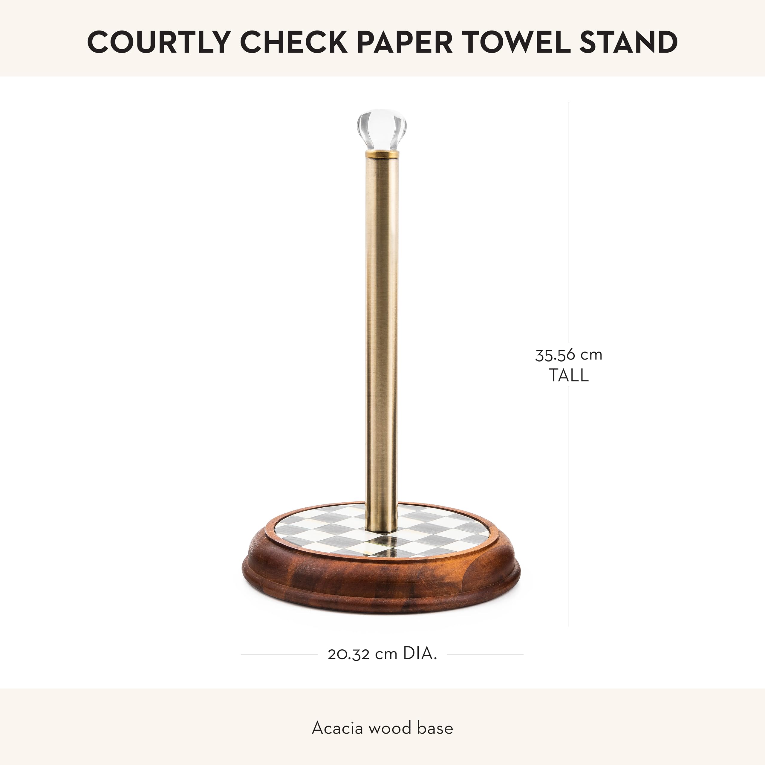 MACKENZIE-CHILDS Courtly Check pattern on towel holder enhances home aesthetics